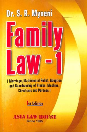 Book cover number 1 for Family Law-1 written by S. R. Myneni published by Asia Law House