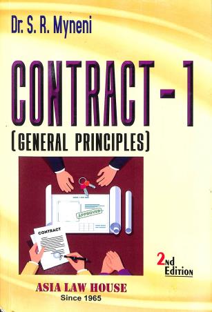 Book cover number 1 for Contract-1 (General Principles) written by S. R. Myneni published by Asia Law House