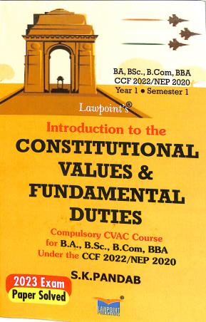 Book cover number 1 for Lawpoint's Introduction To The Constitutional Values & Fundamental Duties written by S. K. Panda published by Lawpoint