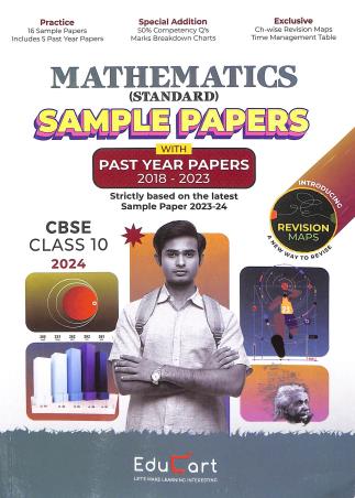 Book cover number 1 for Mathematics (Standard) Sample Papers With Past Year Papers 2018-2023 Cbse Class- 10 written by Mansi Sharma published by Educart