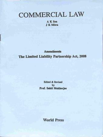 Book cover number 1 for Commercial Law written by J. K. Mitra, A. K. Sen published by The World Press Private Limited