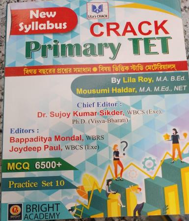 Book cover number 1 for Crack Primary TET MCQ 6500+ Practice Set 10 (New Syllabus) written by Sujoy Kumar Sikdar published by Bright Academy