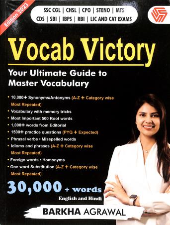 Book cover number 1 for Vocab Victory (2023 Edition) : English And Hindi written by Barkha Agrawal published by Invincible Publishers