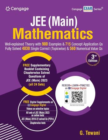 Book cover number 1 for JEE (Main) Mathematics written by G. Tewani published by Cengage Learning India Private Limited