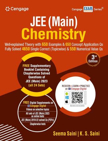 Book cover number 1 for JEE (Main) Chemistry written by Seema Saini, K. S. Saini published by Cengage Learning India Private Limited