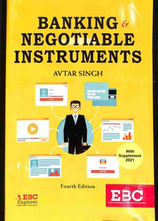 Book cover number 1 for Banking and Negotiable Instruments written by Avtar Singh published by Eastern Book Company