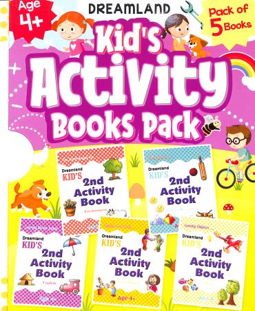 Book cover number 1 for Kid's Activity Books Pack Age 4+ (Pack Of 5 Books) written by NA published by Dreamland Publications