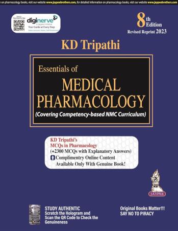 Book cover number 1 for Essentials Of Medical Pharmacology written by K. D. Tripathi published by Jaypee Brothers Medical Publishers (P) Ltd.