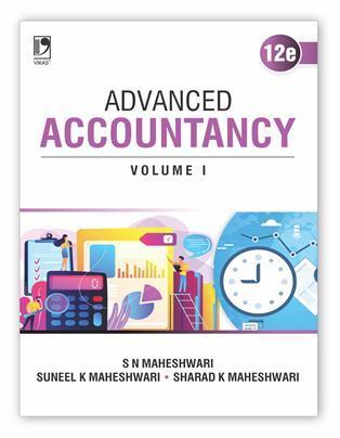 Book cover number 1 for Advanced Accountancy Volume 1 written by S. N. Maheshwari, Suneel K. Maheshwari, Sharad K. Maheshwari published by Vikas Publishing House Pvt Ltd