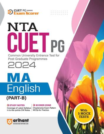 Book cover number 1 for NTA CUET PG MA English (Part B) 2024 written by Srishti Agarwal published by Arihant Publications (India) Limited