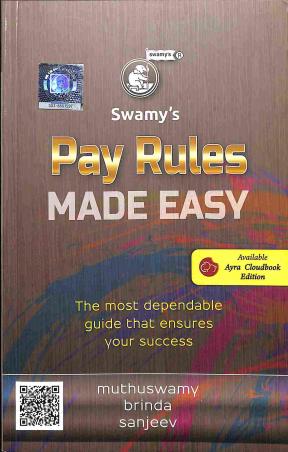 Book cover number 1 for Swamys Pay Rules Made Easy written by Muthuswamy Brinda Sanjeev published by Swamy Publishers (P) Limited