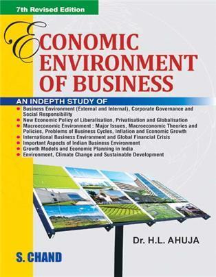 Book cover number 1 for Economic Environment Of Business written by H. L. Ahuja published by S. Chand Publishing