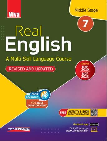 Book cover number 1 for Real English 7 (A Multi-Skill Language Course) NEP 2020 / NCF 2023 written by Illa Vij published by Viva Education