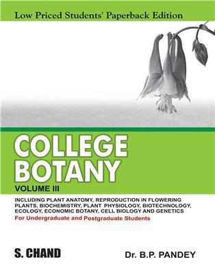 Book cover number 1 for College Botany Volume 3 written by B. P. Pandey published by S. Chand Publishing