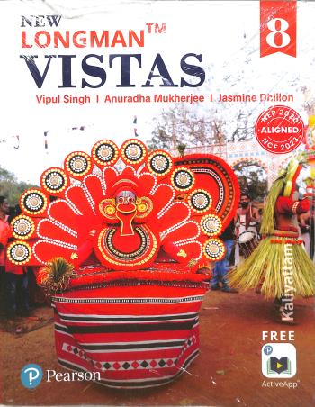 Book cover number 1 for New Longman Vistas 8 CBSE (NEP 2020 / NCF 2023) written by Jasmine Dhillon, Vipul Singh, Anuradha Mukherjee published by Pearson Education
