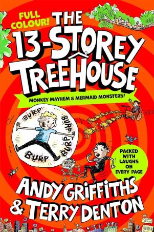 Book cover number 1 for The 13-Storey Treehouse : Monkey Mayhem & Mermaid Monsters! written by Andy Griffiths, Terry Denton published by Macmillan India Limited