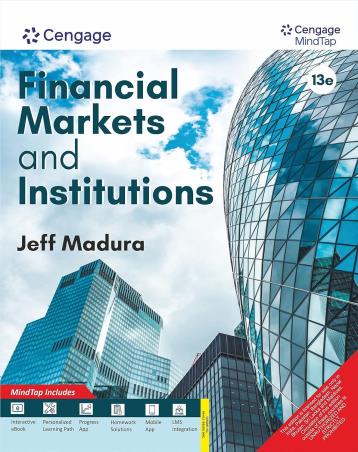 Book cover number 1 for Financial Markets And Institutions with Mind Tap written by Jeff Madura published by Cengage Learning India Private Limited