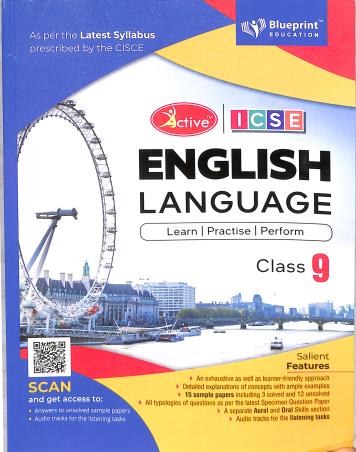 Book cover number 1 for Active English Language Class 9 (ICSE) written by Madhulika Singh, Krishan Chauhan published by Blueprint Education