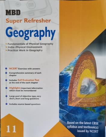 Book cover number 1 for MBD Super Refresher Geography 11 CBSE written by NA published by Malhotra Book Depot
