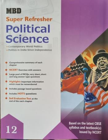 Book cover number 1 for MBD Super Refresher Political Science 12 written by NA published by Malhotra Book Depot