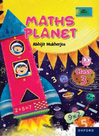 Book cover number 1 for Maths Planet Class 3 (NEP 2020) written by Abhijit Mukherjea published by Oxford University Press