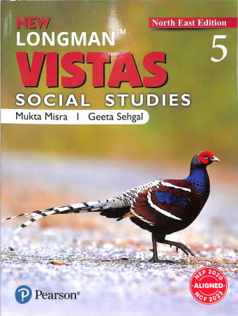 Book cover number 1 for New Longman Vistas Social Studies 5 (NEP 2020 / NCF 2023) written by Mukta Misra published by Pearson Education