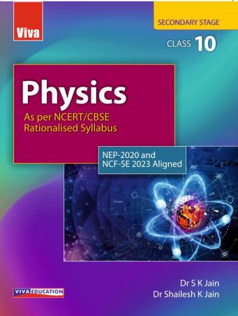 Book cover number 1 for Physics Secondary Stage Class 10 (NEP 2020 / NCF SE 2023) written by S. K. Jain, Shailesh K. Jain published by Viva Education
