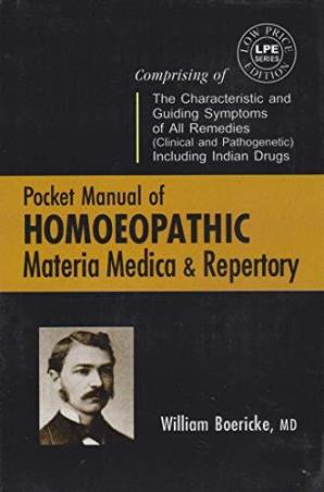 Book cover number 1 for Pocket Manual Of Homeopathic Materia Medica & Repertory (Low Price Edition) written by William Boericke published by B. Jain Publishers (P) Ltd.