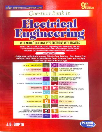 Book cover number 1 for Question Bank In Electrical Engineering (9th Edition) written by J. B. Gupta published by S. K. Kataria & Sons