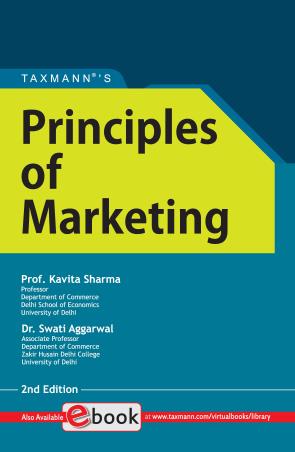 Book cover number 1 for Taxmann's Principles Of Marketing written by Kavita Sharma, Swati Aggarwal published by Taxmann Publications Pvt. Ltd.