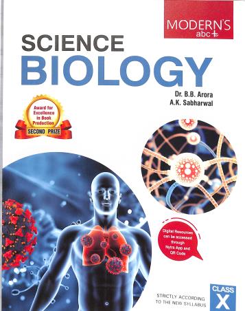 Book cover number 1 for Modern's abc+ Of Science Biology Class 10 (2024-25) written by B. B. Arora, A. K. Sabharwal published by Modern Publishers