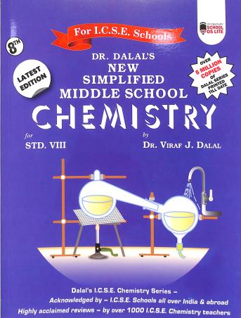 Book cover number 1 for New Simplified Middle School Chemistry Class 8 (ICSE) written by Viraf J. Dalal published by Allied Publishers Private Limited