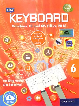 Book cover number 1 for New Keyboard Class 6 (Windows 10 And MS Office 2016) NEP written by Alka Sabharwal, Sangeeta Panchal published by Oxford University Press