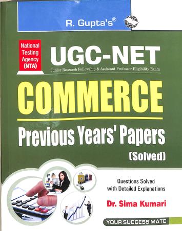 Book cover number 1 for R. Gupta's UGC-NET : Commerce Previous Years' Papers (Solved) written by Sima Kumari published by Ramesh Publishing House