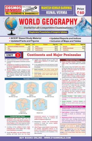 Book cover number 1 for World Geography (Useful For All Competitive Examinations) written by NA published by Cosmos Publication