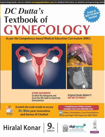 Book cover number 1 for DC Dutta’s Textbook Of Gynecology (9th Edition) written by Hiralal Konar published by Jaypee Brothers Medical Publishers (P) Ltd.