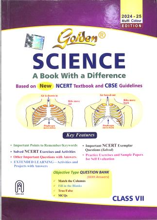 Book cover number 1 for Golden Science Class 7 A Book With A Difference CBSE (2024-25) written by S. Gupta, N. K. Sharma published by New Age International (P) Limited, Publishers