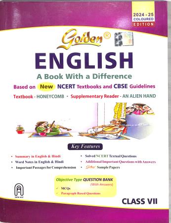 Book cover number 1 for Golden English Class 7 A Book With A Difference CBSE (2024-25) written by R. K. Gupta published by New Age International (P) Limited, Publishers