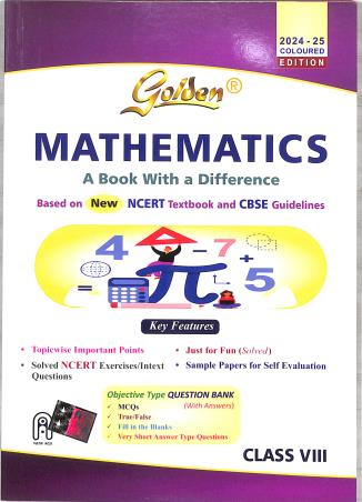 Book cover number 1 for Golden Mathematics Class 8 A Book With A Difference CBSE (2024-25) written by Hari Kishan published by New Age International (P) Limited, Publishers
