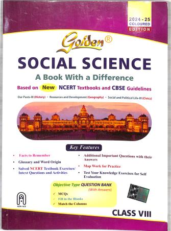 Book cover number 1 for Golden Social Science Class 8 (A Book With A Difference) CBSE (2024-25) written by R. K. Gupta, Muskaan Gupta published by New Age International (P) Limited, Publishers