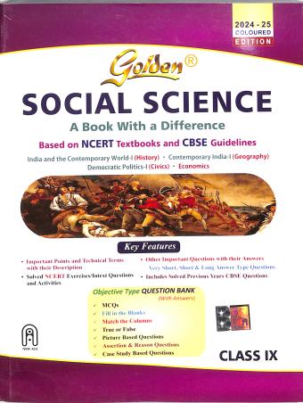 Book cover number 1 for Golden Social Science Class 9 (A Book With A Difference) CBSE (2024-25) written by Sudha Rastogi, J. P. Singhal, Gulshan Rai published by New Age International (P) Limited, Publishers