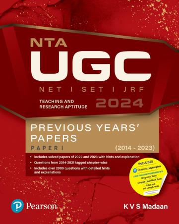 Book cover number 1 for NTA UGC NET Previous Years' Solved Papers written by K. V. S. Madaan published by Pearson Education