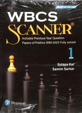 Book cover number 1 for WBCS Scanner Volume 1 And 2 written by Sutapa Kar, Samim Sarkar published by Pearson Education