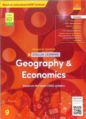 Book cover number 1 for Stellar Learning Geography & Economics Class 9 (NCF 2023) written by NA published by On Board! Books