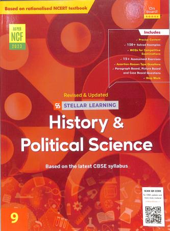 Book cover number 1 for Stellar Learning History & Political Science Class 9 (NCF 2023) written by NA published by On Board! Books