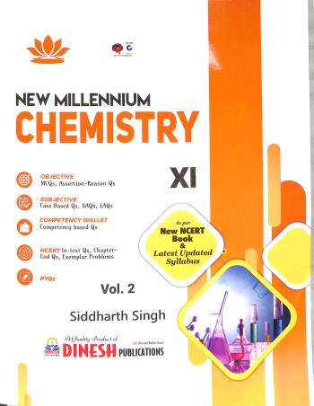 Book cover number 2 for New Millennium Chemistry Class 11 CBSE Vol 1 & 2 (2025) written by Siddharth Singh published by S. Dinesh Sales Corp.