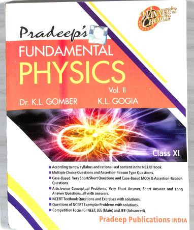 Book cover number 2 for Pradeep's Fundamental Physics Class 11 Volume 1 & 2 (2024-2025) written by K. L. Gomber, K. L. Gogia published by Pradeep Publications