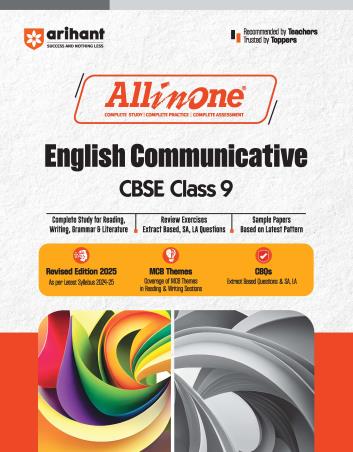 Book cover number 1 for All In One English Communicative CBSE Class 9 written by Srishti Agarwal, Prerna Kain published by Arihant Prakashan