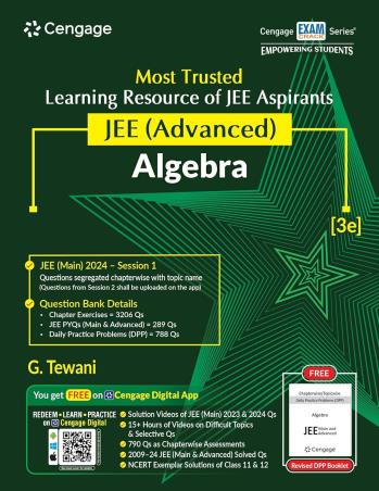 Book cover number 1 for JEE (Advanced) Algebra written by G. Tewani published by Cengage Learning India Private Limited