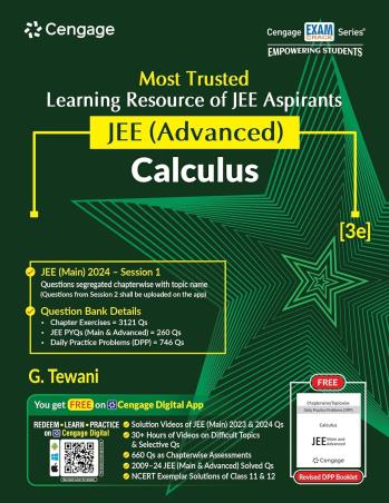 Book cover number 1 for JEE (Advanced) Calculus written by G. Tewani published by Cengage Learning India Private Limited